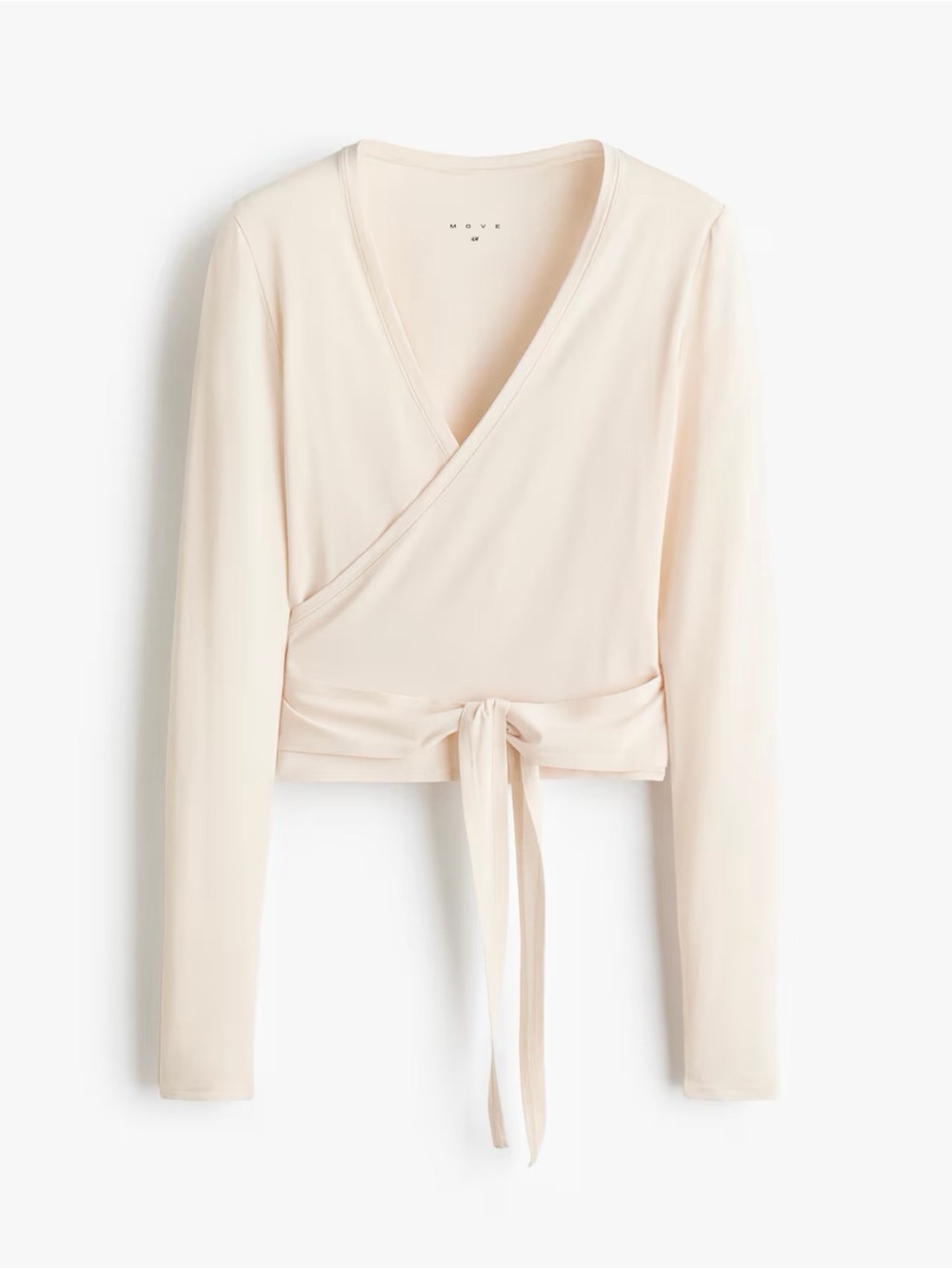 H&M ivory sports wrap top in modal